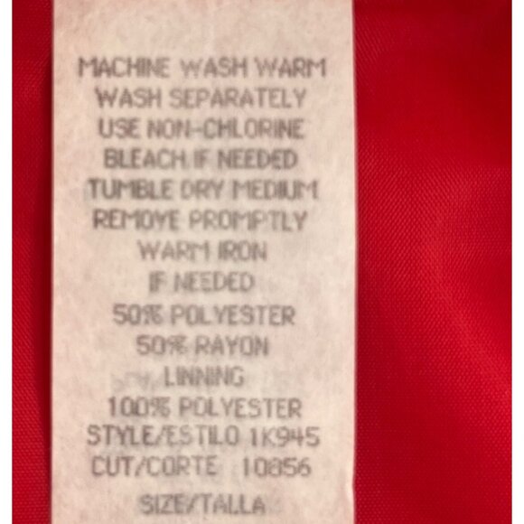 Red Kathie Lee Womens Blazer Jacket Size 12 50% Polyester 50% Rayon Vintage MWT - Picture 3 of 6